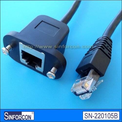 Bulkhead RJ45 Socket to Plug Panel Mount Patch Cord Extension Cable CAT5 Ethernet Mountable Lead