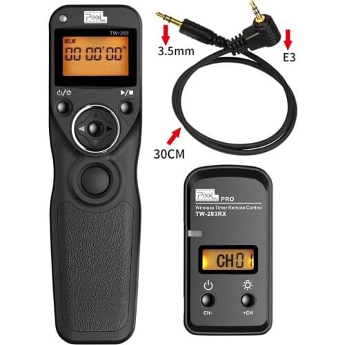 Pixel TW-283 E3 Wireless Timer Remote Control for Pentax K-5 K-7 K10 K20 K100 K200 for canon 350D 300D 100D 80D 70D 60D 60Da
