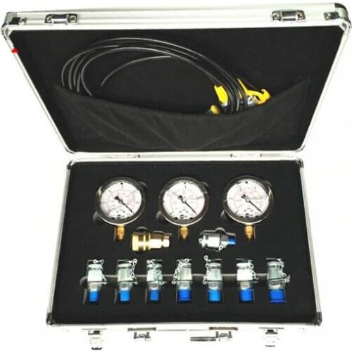 1 set Portable hydraulic test gauge mechanical digger pressure test watch hydraulic test box