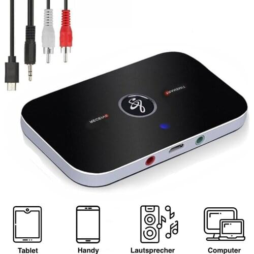 Bluetooth 5.0 Audio Transmitter Receiver B6 Wireless RCA 3.5mm Aux Jack USB Dongle Stereo Music Adapter for Car PC TV Headphones
