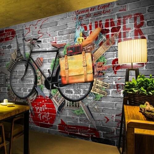 Drop Shipping Custom Photo Wallpaper Grey Old Brick Wall Creative Bar KTV Decoration Custom Backdrop Wallpaper Quality Mural