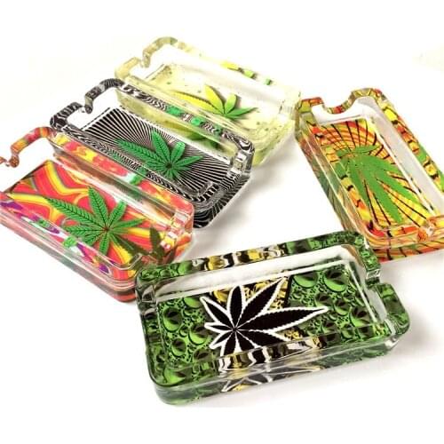 Reggae Rasta Hemp Fimble Leaf Bob Marley-Style Glass Ashtray Bar Home Decoration Creative Decoration