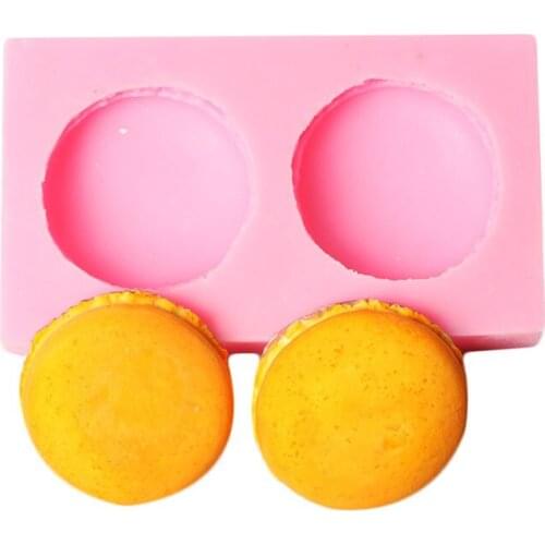 3D 2 Cavity Macaron Shape Silicone Mold For Cake Chocolate Fondant Baking Biscuit Cookies Soap DIY Ice Cube Tray Decorating Tool