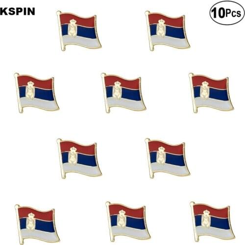 Serbia Flag Lapel Pin Flag badge Brooch Pins Badges 10Pcs a Lot
