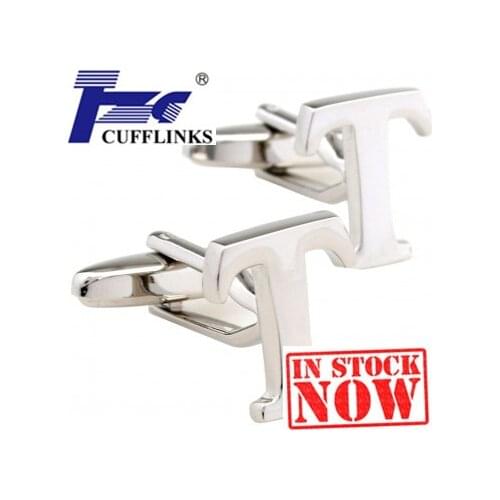 T Letter Alphabet Cufflink Cuff Link 2 Pairs Free Shipping Promotion