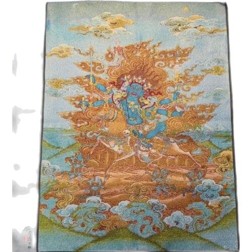 Tibet, Nepal, Thangka portrait, brocade painting, silk religious figure, Thangka embroidery mural 9