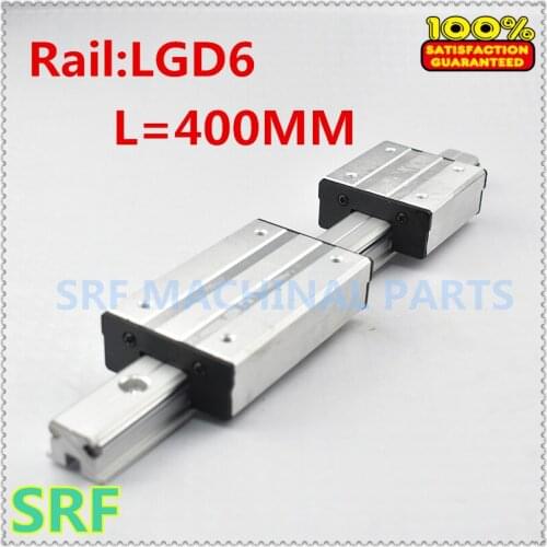 High Quality Double Axis External Guide Rail Shaft type linear guide LGD6 L=400mm with 4 wheels slide block for CNC parts