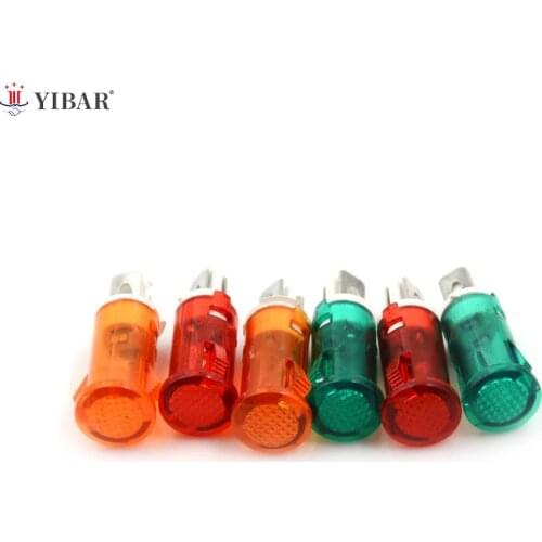 10 Stuks 220V 110V 12V/24VDC Panel Mounting Neon Indicator Rood Groen Gele Lichten 10Mm MDX-11A Pilot Guiding Signal Lamp