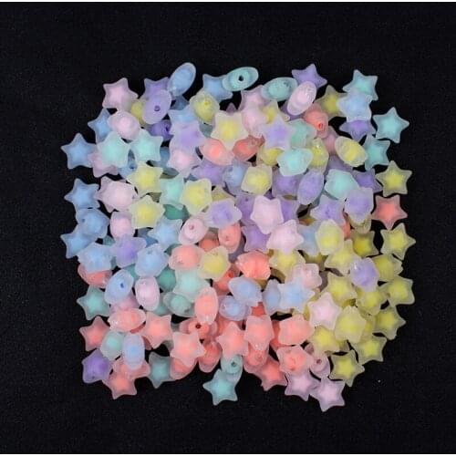 14mm Acrylic Spaced Beads 20/40/60/80Pcs/Lot 6 Colors Transparent Pentagram Shape Beads For Bracelet Jewelry DIY Accessories
