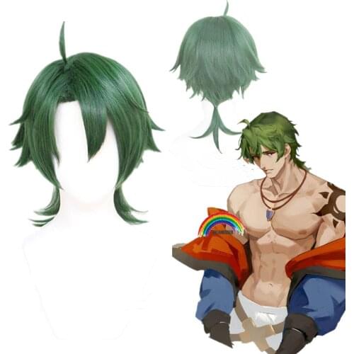 2021 anime SK8 The Infinity Eighth Joe Cosplay Wig Green Men Short Hair Wig Halloween Party Cos Headgear Props free wig cap