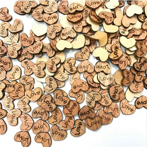 500PCS Rustic Wooden Love Heart Wedding Table Scatter Decoration Crafts Wood DIY Crafts Wedding Party Ornaments Decorations