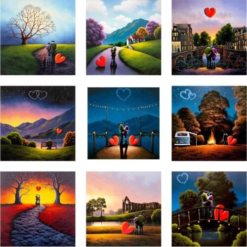 5D Diy Cartoon Figure Landscape Diamond Painting Love Is All Around People Full Drill Embroidery Cross Stitch Mosaic Home Decor