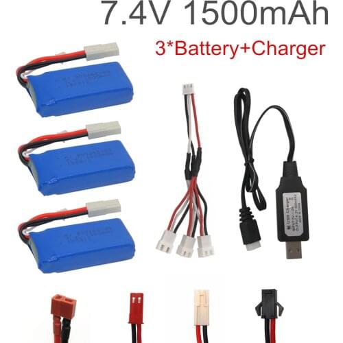 7.4V 1500mAh Lipo battery With USB Charger For FT009 RC Boat and for Wltoys 144001 12428 RC car battery 7.4 V 1500 mah 903462
