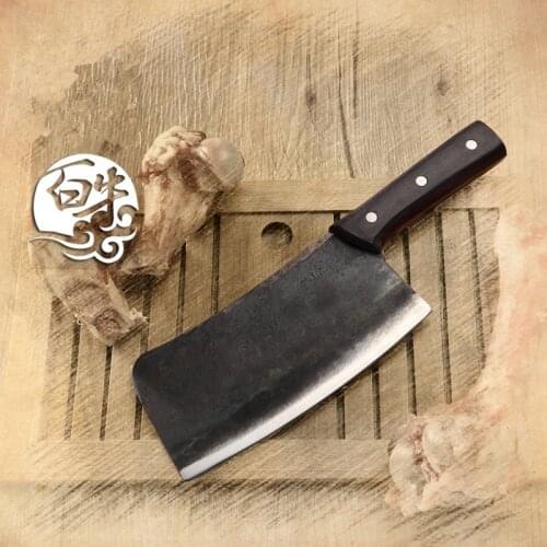 Free Shipping Forged Handmade Carbon Steel Chop Bone Knife Kitchen Chef Multi-purpose Cutting Knives Slicing Knife Cleaver