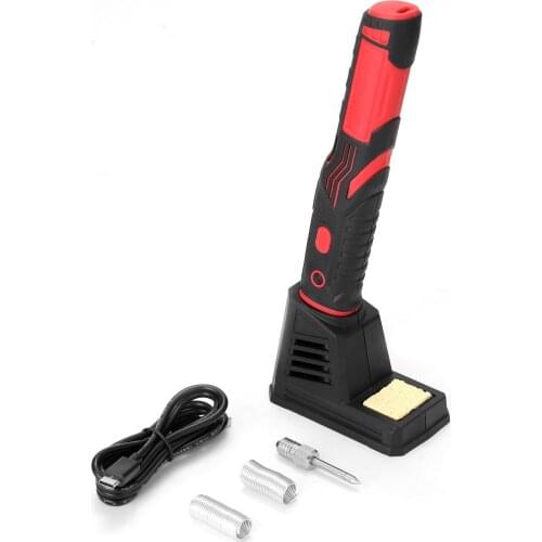 480℃ Wireless Soldering Iron USB Rechargeable with Bright LED Light Solderingtip + Stand+ Soldering Wires DIY Tools