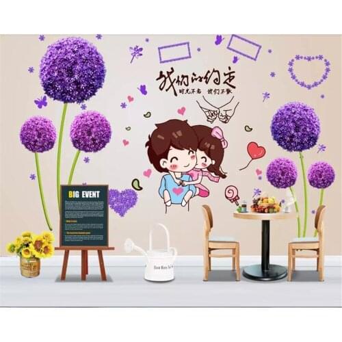 Beibehang papier peint Customized behang beautiful 3D dandelion fresh three-dimensional simple sofa background floral wallpaper