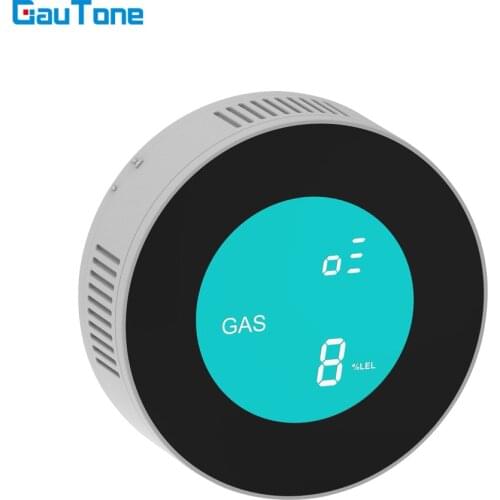 GauTone PA210R LCD Digital Gas Sensor Combustible Natural Gas Leak Detector Smart House Alarm Sensor for Home Kitchen