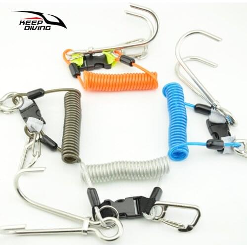 Scuba Diving Double Reef Hook Stainless Steel Diving Safety Double Hook Quick-Release Hook Outdoor Underwater Sport Accessy
