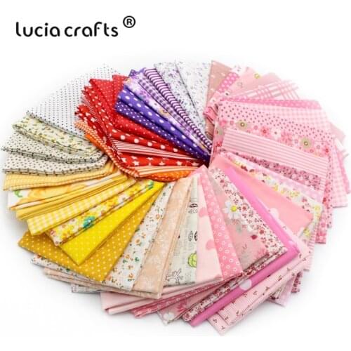 SALE!Lucia crafts 10*10cm Floral /Stripe Cotton Fabric For Patchwork DIY Handmade Scrapbooking Sewing materials H0902