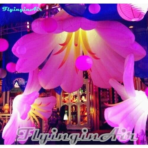 Hot 2m Party Decorative Inflatable Flower Hanging Pink Flower Inflated