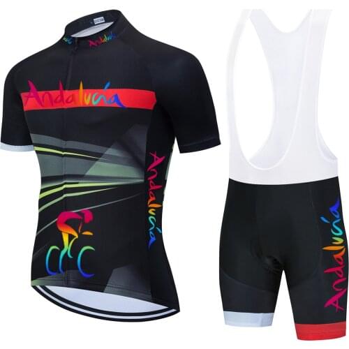 2021 Andalucia Summer Cycling Jersey Set Breathable Team Racing Sport Bicycle Jersey Men Cycling Clothing Short Maillot Culotte