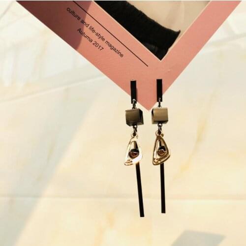 Korean Version Of Creative Fashion Women Geometric Exaggerated Triangle Long Tassel Pendant Ladies Earrings Gift Jewelry