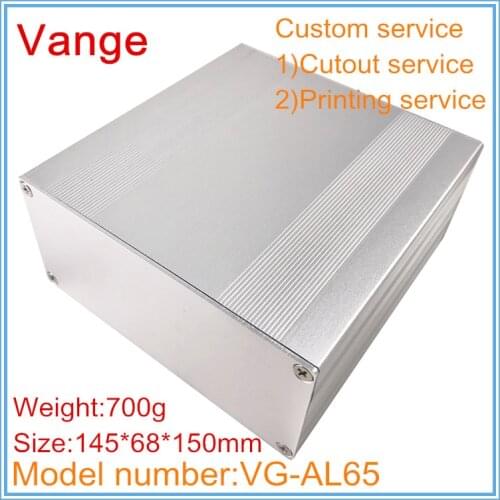4pcs/lot extruded profiles project box 145*68*150mm 6063-T5 Aluminum housing enclosure diy for instrumentation amplifier PCB