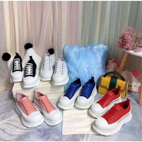 Thick bottom Casual Flat Shoes Woman blue black patchwork Lace up Luxury women Sneakers Robot Platform Trainers Daddy Shoes