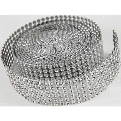 1 Yard Net Drill Handmade DIY Accessories 8 Rows Wrapper Ribbons 4cm Width Diamond Wedding Party Supplies Home Decoration