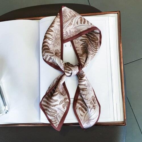 Small Silk Scarf Ethnic Forest Female Temperament Leaves Double-Layer Sharp-Horned Female Spring Autumn Neck Guard Headband