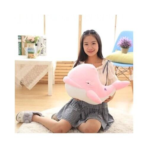Stuffed plush toy large 60cm pink whale soft throw pillow Christmas gift b0889