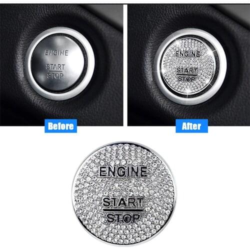 Bling Crystal Car Engine Ignition Start Stop Button Sticker For Mercedes W176 W205 X253 X156 C117 A B C GLC CLA GLA ML GL Class