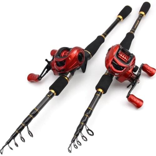 New 1.8m-2.7m beginner fishing rod reel combination, portable telescopic carbon cast fishing rod bait reel set, trout rod