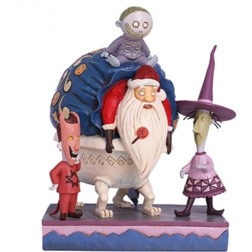 New Disney Christmas Nightmare Santa Claus Lock Resin Statue Model Decoration Christmas Day Gift AG2347