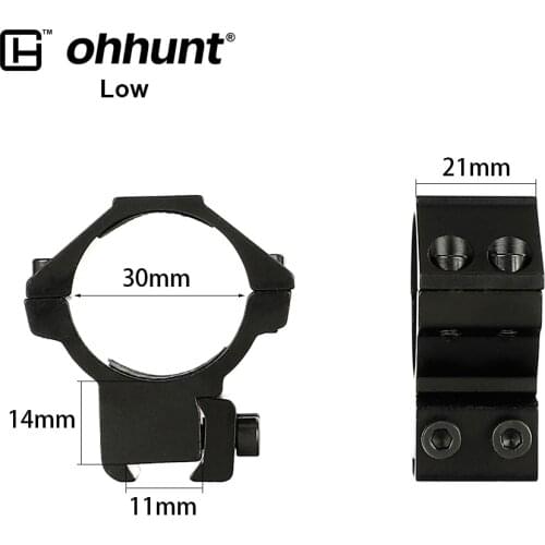 Ohhunt 2PCs Scope Mount 30mm Tube Rings 11mm Dovetail Rail Base High Low Profile Level with Stop Pin for Hunting Riflescope