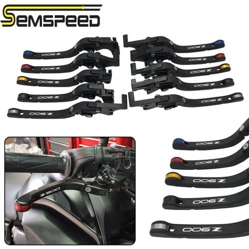 SEMSPEED Motorcycle CNC Z900 logo Foldable Brake Clutch Levers Handle Bar Grips End For KAWASAKI Z900RS Z 900 RS 2018 2019 2020