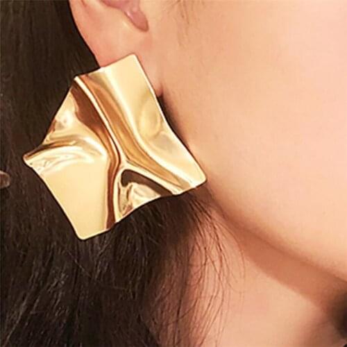 2019 Vintage Earrings Large for Women Statement Earrings Geometric Gold Metal Pendant Earrings Trend Fashion Jewelry