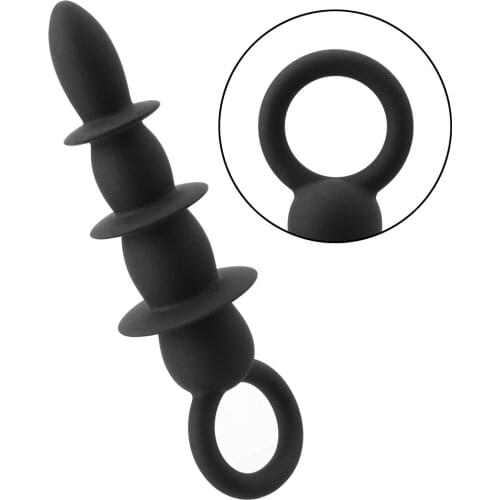 Silicone Anal-plug Ring Vagina Butt Plug Anal Massager Anal Plug Backyard Pull Beads G-spot Stimulate Sex Tools Toys for Men