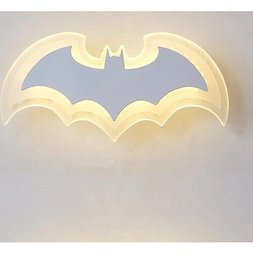 Modern LED wall lamp for bedroom decor Bat Shape Acrylic Night light Living Room Decorative Wall Light Kids Room Warm Nightlight