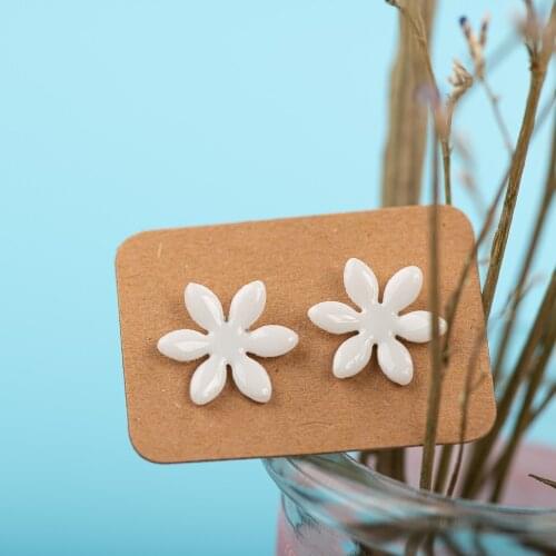 Special Plant Series Cute Flowers Ceramic Earrings Exquisite Porcelain Accessories Wholesale #LY224