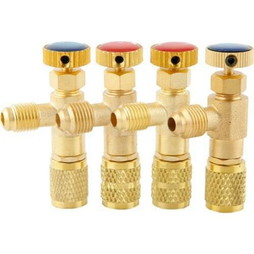 HVAC Parts Safety Valve Hand Tool Parts Set Air Conditioning Refrigeration Charging Adapter For 1/4\" Safety Valve R22 R410A