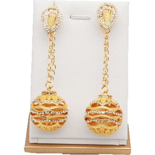 Wedding drop earrings jewelry earrings gift gold Rhinestone big earrings crystal earrings wholesale price