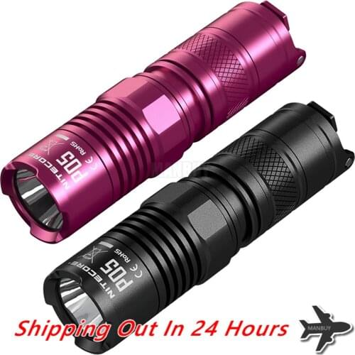 Top Sales NITECORE P05 Pink/ Black 18350 CREE U2 LED Law Enforcement Military Precise Flashlight MINI Self-Defense Free Shipping