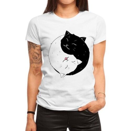 2020 Womens T-Shirt New Fashion Funny Print Women Clothing Top Female Tshirt Cute Loose Gym Cool Female White Short Clothes