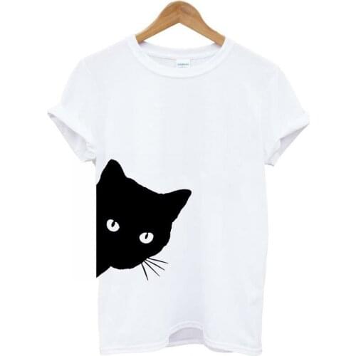 2020 Summer Tops Cat Print Graphic Tees Women T-shirt Tumblr Streetwear Vogue Tshirt Kawaii Harajuku Casual Ladies T Shirt
