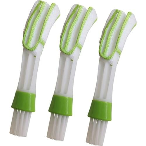 1-4 Pcs Long Durable 2 In 1 Double Slider Car Air-conditioner Outlet Cleaning Tool Outlet Window Cleaning Multi-purpose Brush