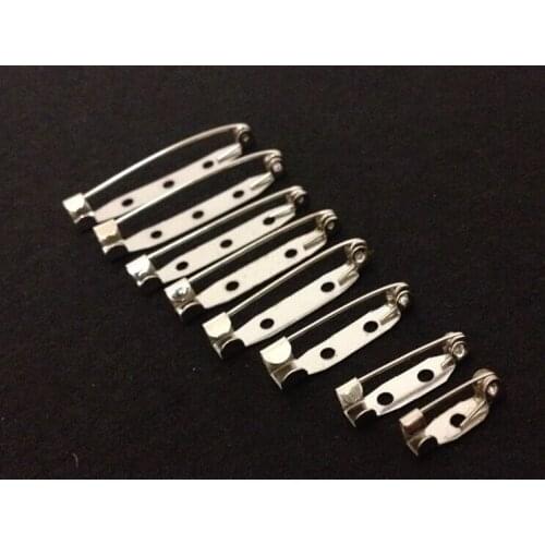 100pcs 4.5cm/45mm Big Jewelry Making Brooch Back Bar Safety Pins With Swivel Safety Cap Diy Jewelry Findings For Women