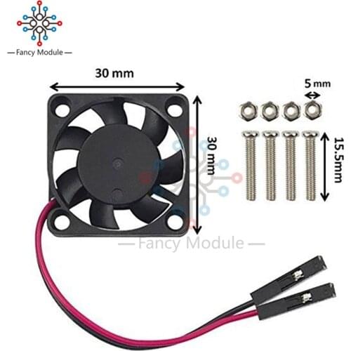 30x30x7mm Pi Cooling Fan 3.3V 5V DC 2Pin Brushless Fan for Raspberry Pi 4/Pi 3 B+/Pi 3B/Pi 2/Pi B