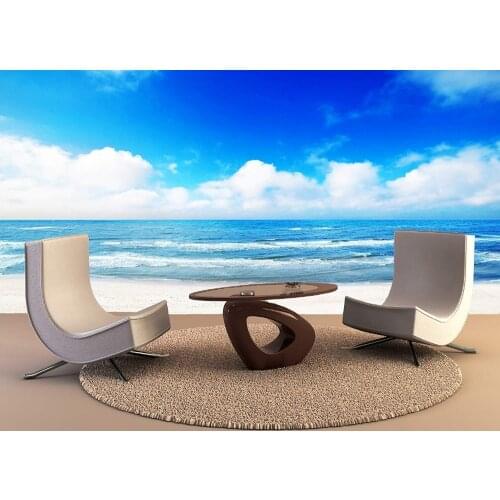 Custom 3D Mural Wallpape Hot Summer Beach Sea Scenery Living Room Bedroom Wall Decoration Mural Wall Sticker Poster