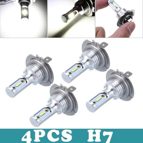 4pcs 12V 55W H7 1860 Car LED Headlight Light Auto Day-time Running Lamp Fog Lights Bulbs High Low Beam 6000K White 8000Lm Parts
